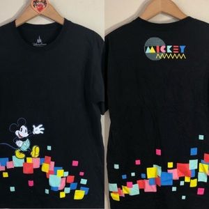 Mickey Mouse Disney Parks Double Sided Graphic Tee Hanes Mens Unisex M